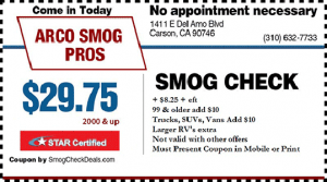 Arco Smog Pros smog check coupon
